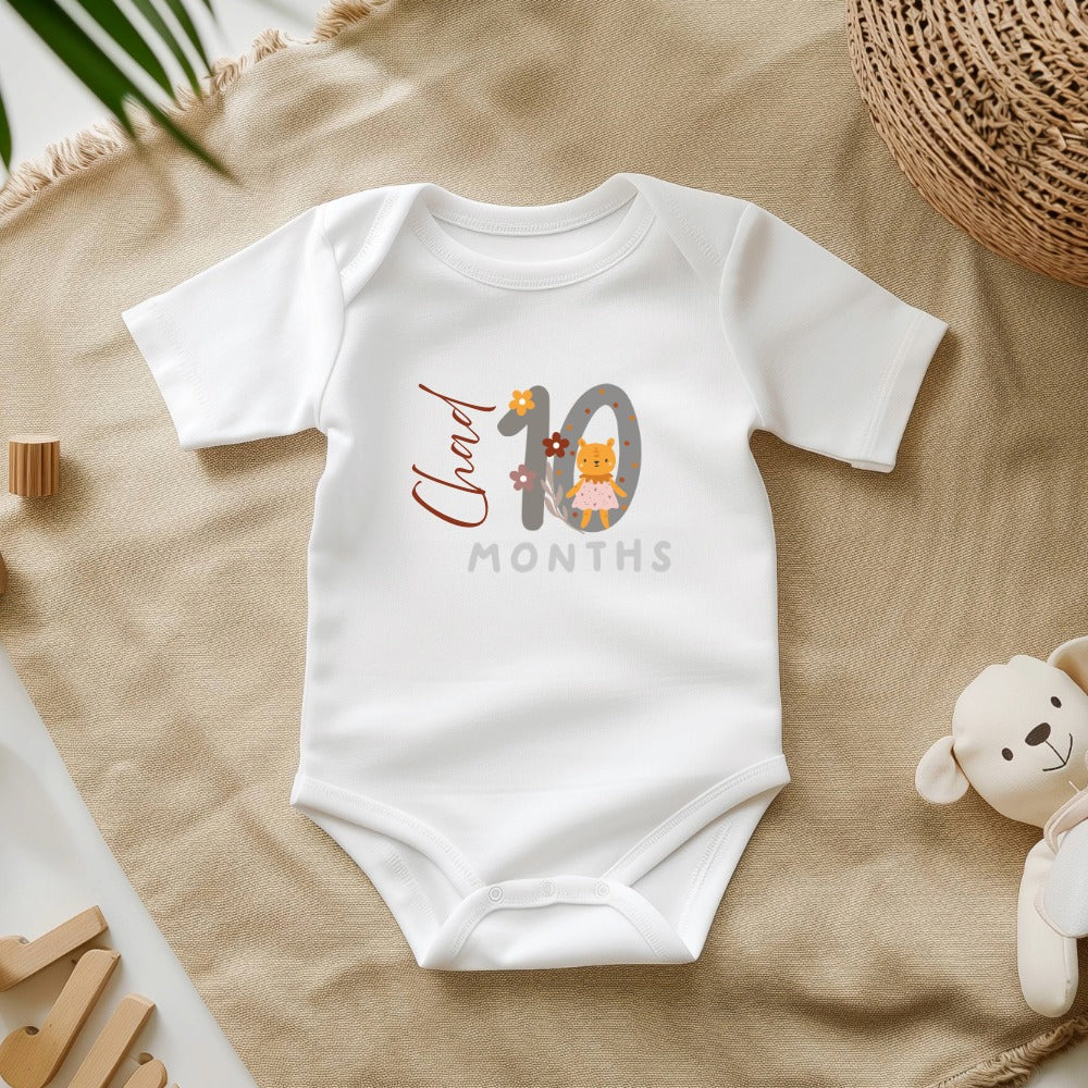Personalized Baby Grow - 12 Month Options - Orange Animal