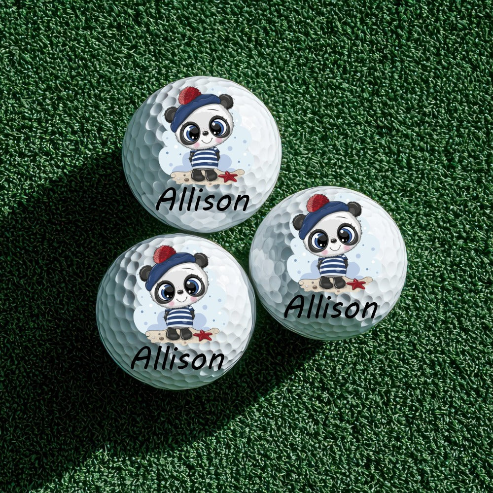 Personalized Golf Balls - Srixon Ultisoft Sleeve - Panda Blue