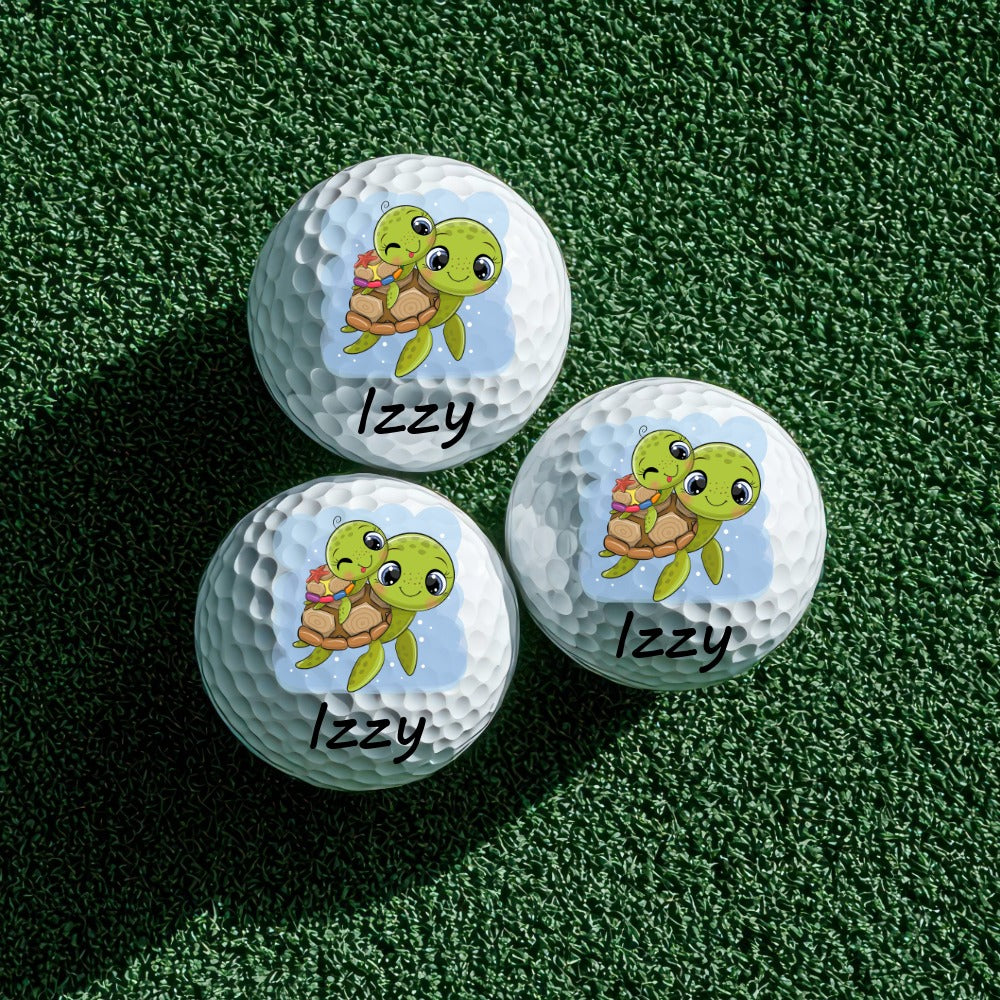 Personalized Golf Balls - Srixon Ultisoft Sleeve - Turtle