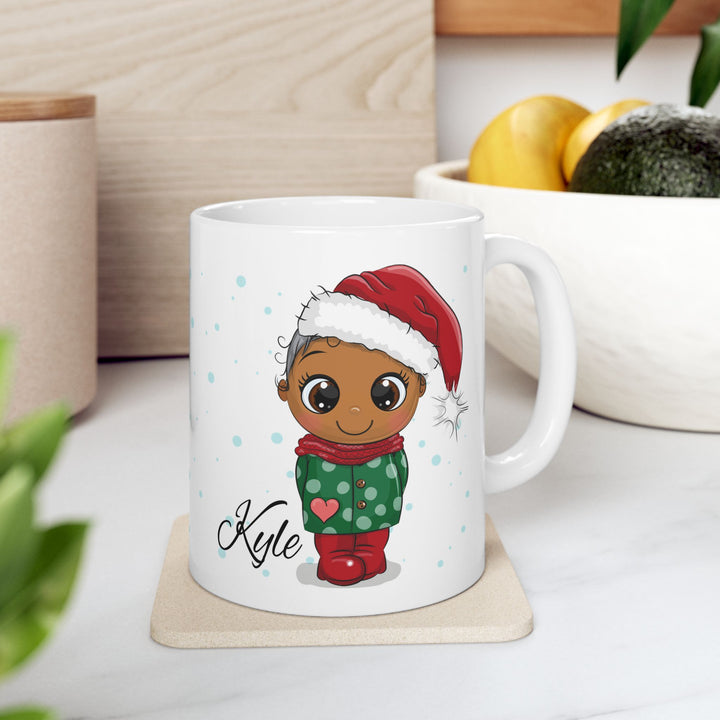 Personalized Enamel or Ceramic Mug - Christmas Character