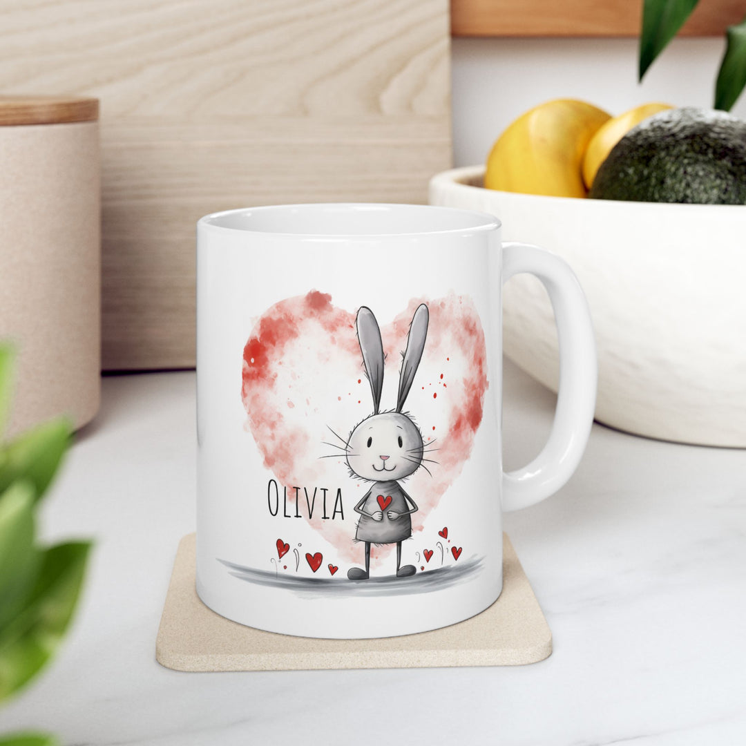 Personalized Enamel or Ceramic Mug - Love Bunny