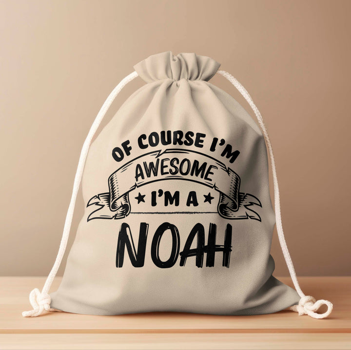 Personalized Drawstring Bag - Of Course I'm Awesome