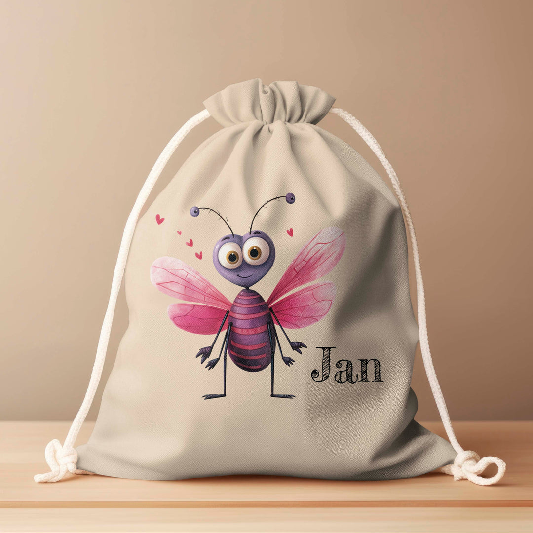Personalized Drawstring Bag - Love Bugs