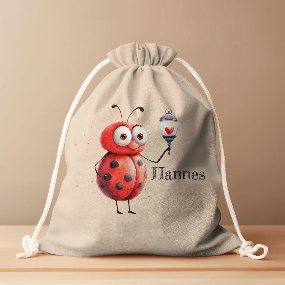 Personalized Drawstring Bag - Love Bugs