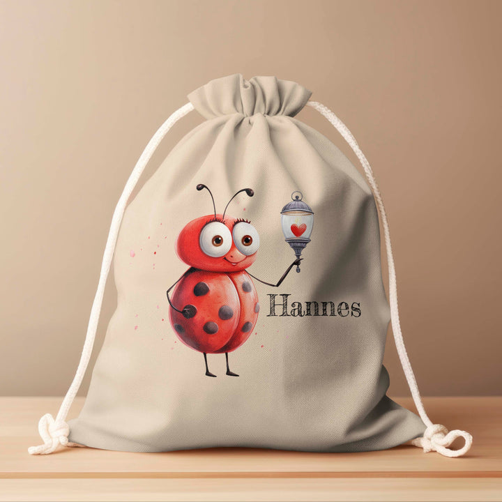 Personalized Drawstring Bag - Love Bugs