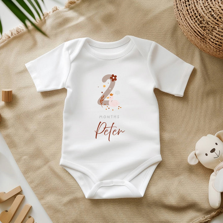 Personalized Baby Grow - 12 Month Options - Orange Animal