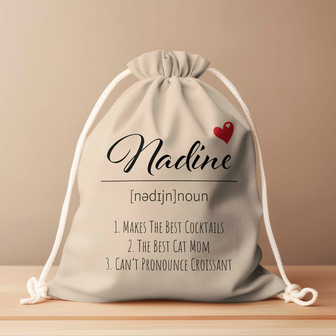 Personalized Fun Fact Drawstring Bag