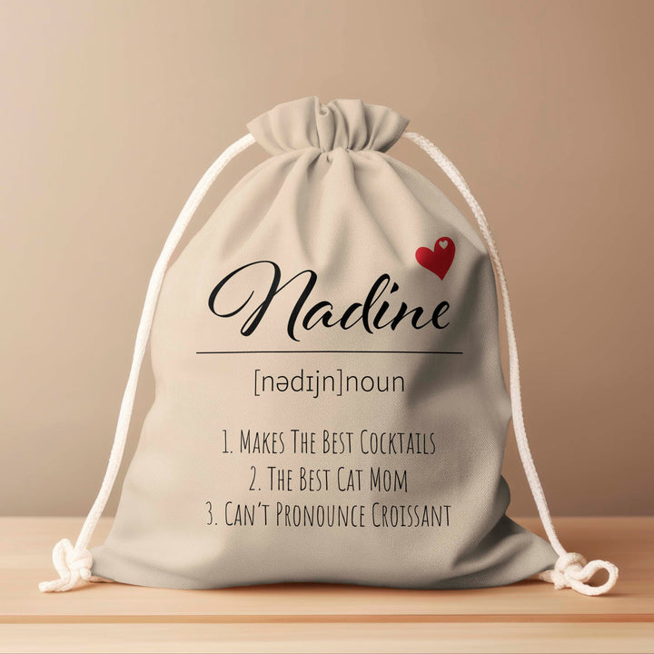 Personalized Fun Fact Drawstring Bag