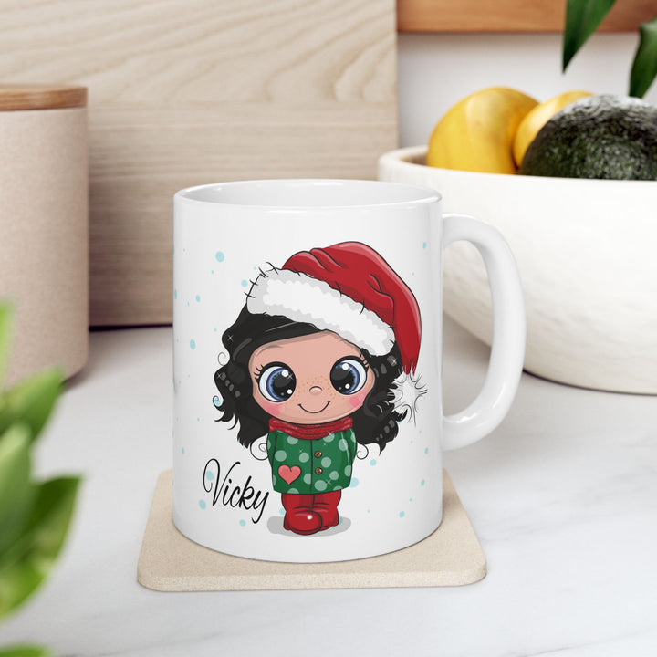Personalized Enamel or Ceramic Mug - Christmas Character