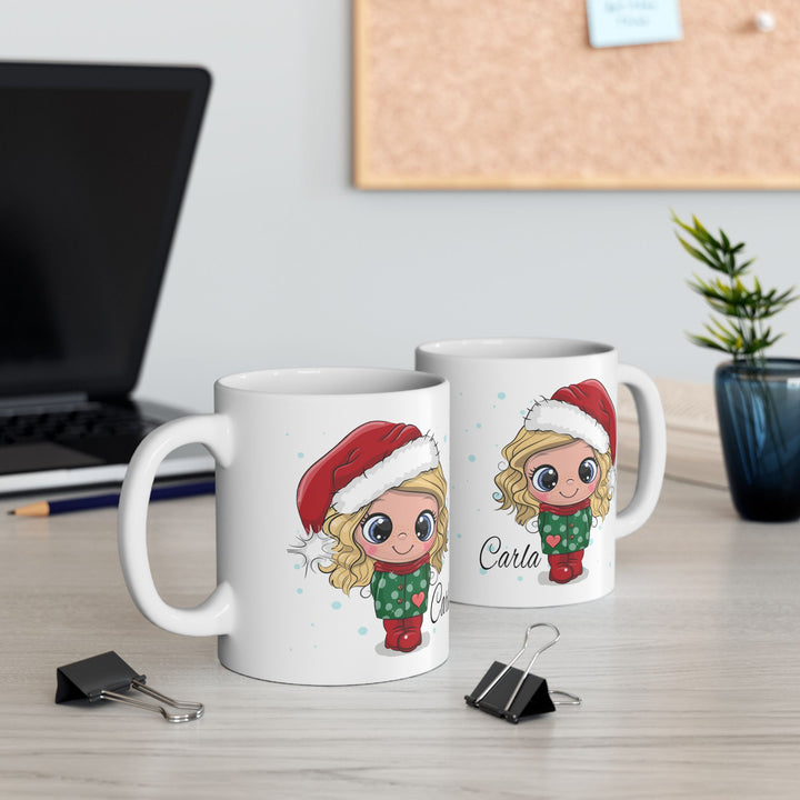 Personalized Enamel or Ceramic Mug - Christmas Character