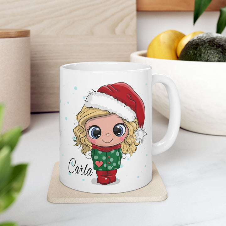 Personalized Enamel or Ceramic Mug - Christmas Character
