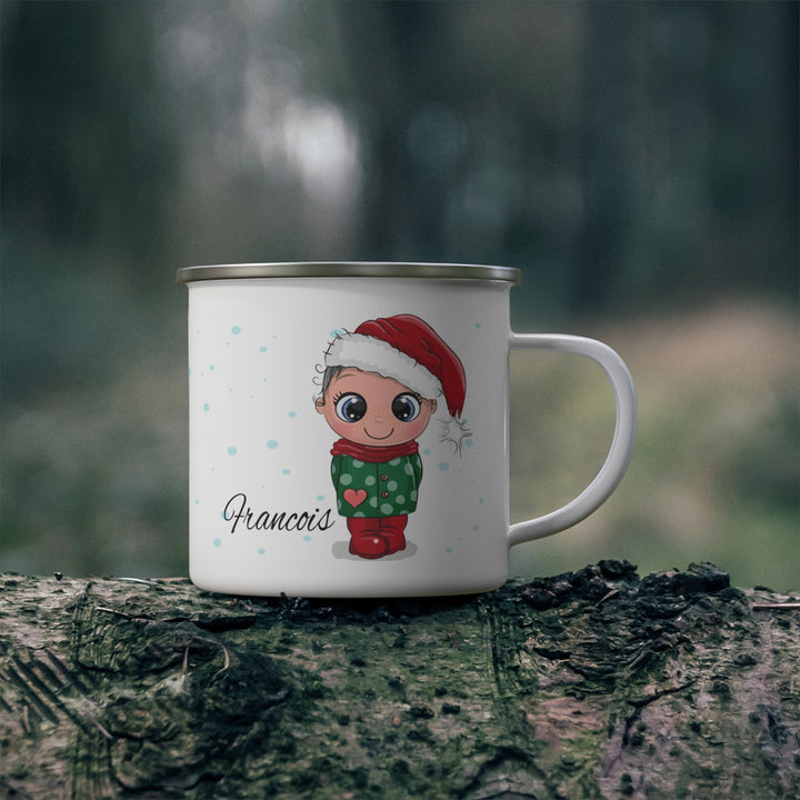 Personalized Enamel or Ceramic Mug - Christmas Character